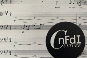 NFDI4C-Logo vor dem Beginn des Orchesterlieds "Mignons Sehnen" von Hans Sommer.