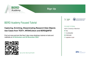 Invitation to BERD-Academy Focused Tutorial with QR-Code