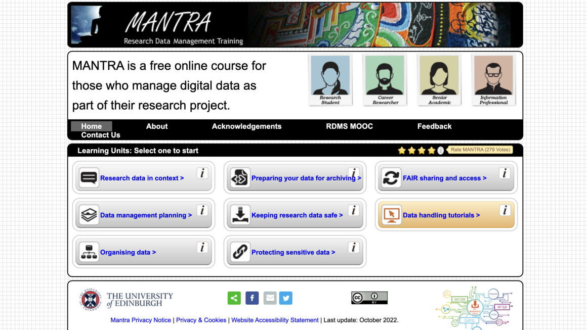 MANTRA Research Data Management Training