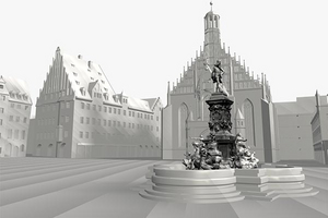 Visualisation of the 3D model of the Nuremberg main market