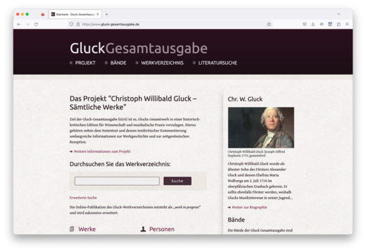 Digital Catalogue Raisonné – Gluck-Gesamtausgabe