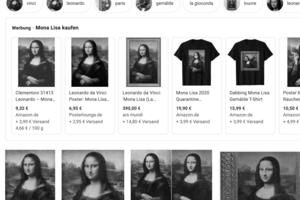 Screenshot der Suchergebnisse nach Mona Lisa bei Google